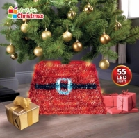 Husa pentru suport brad de Craciun, rosu, cu 55 LED-uri, Vivo 6082